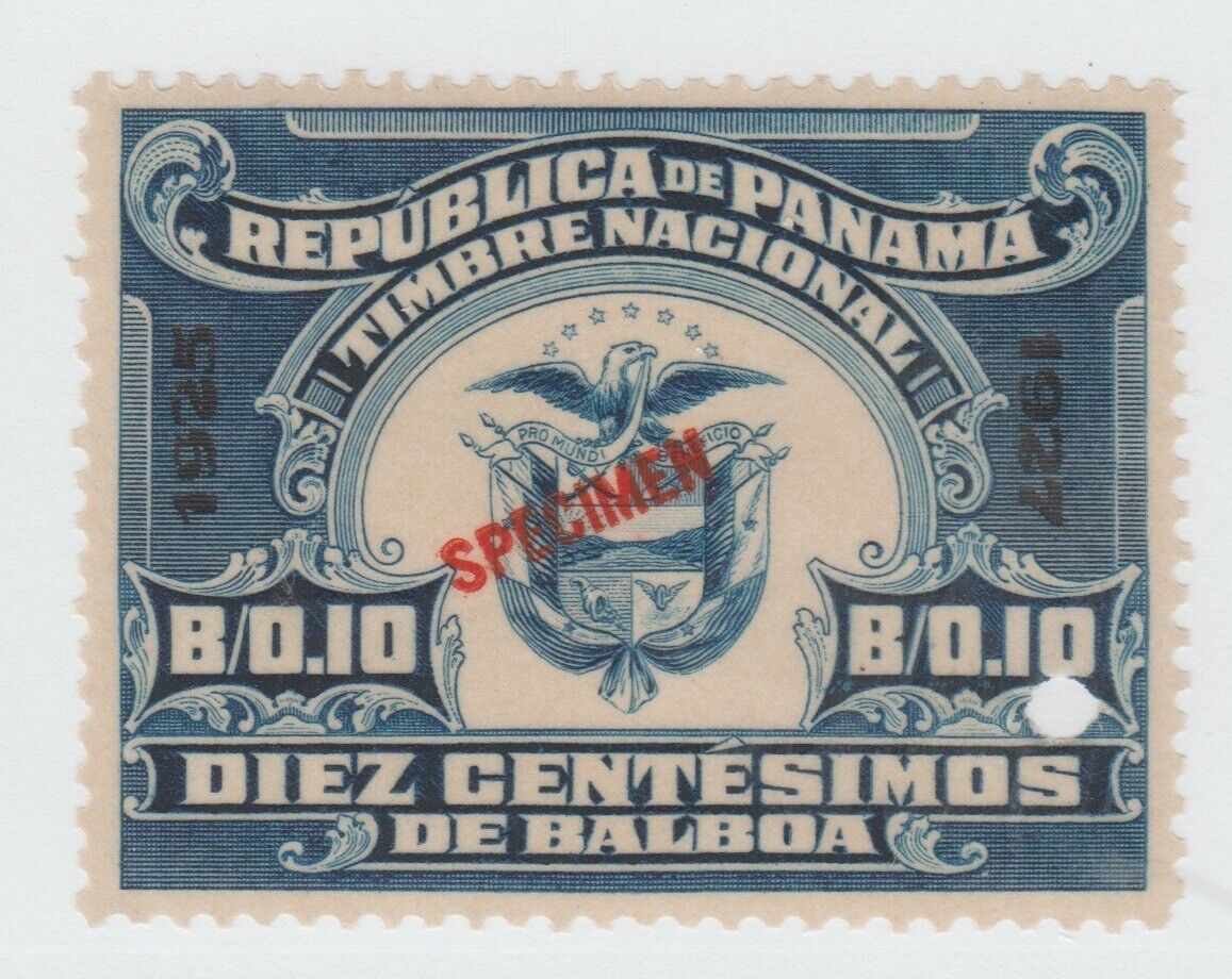 Panama revenue fiscal stamp 10-26-21 mnh Specimen hole punch can