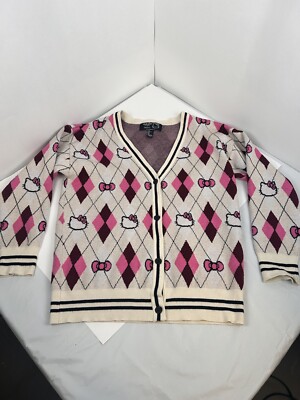 Forever 21 x Hello Kitty And Friends Argyle Cardigan Sweater