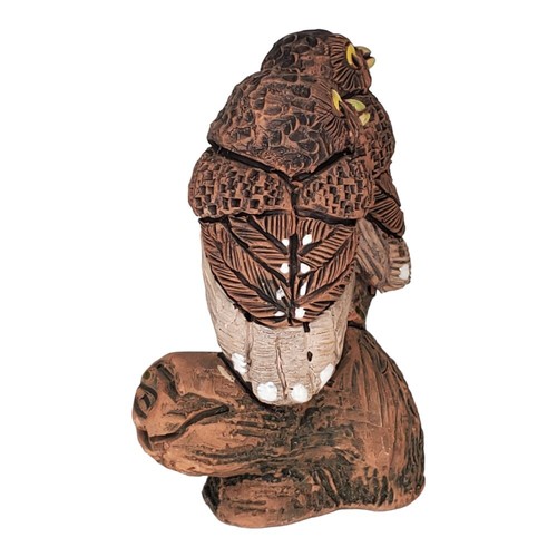 Casals Ceramics de Peru - Brown Owl Pair on Log Figurine Terracotta Vintage MCM - Picture 9 of 13