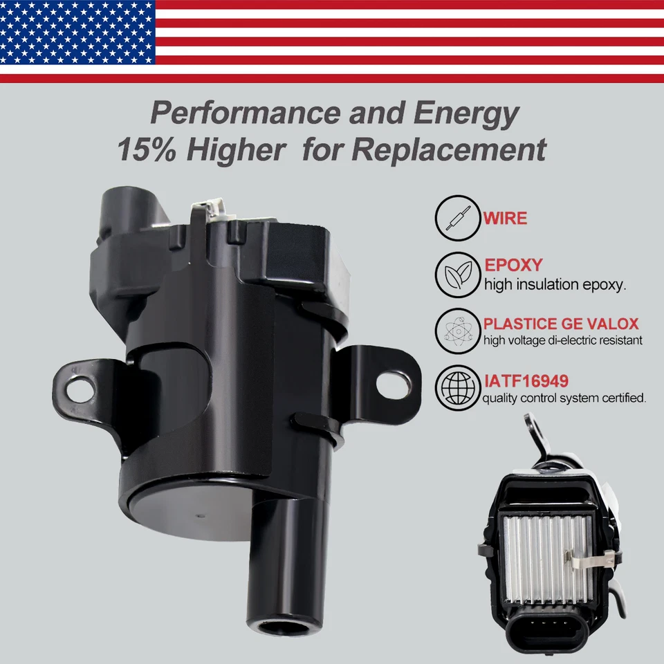 8X Ignition Coil+Spark Plug+Wires For Chevy Silverado 1500 GMC Sierra D585 UF262 - Image 3 of 4