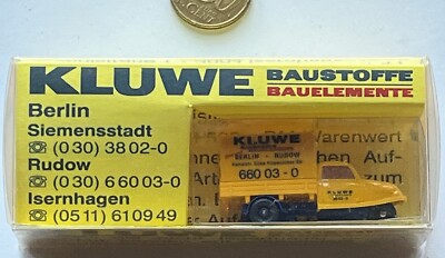 Y898 WIKING 1:87 Dreirad Tempo Goliath KLUWE Baustoffe Berlin Werbemodell ovp