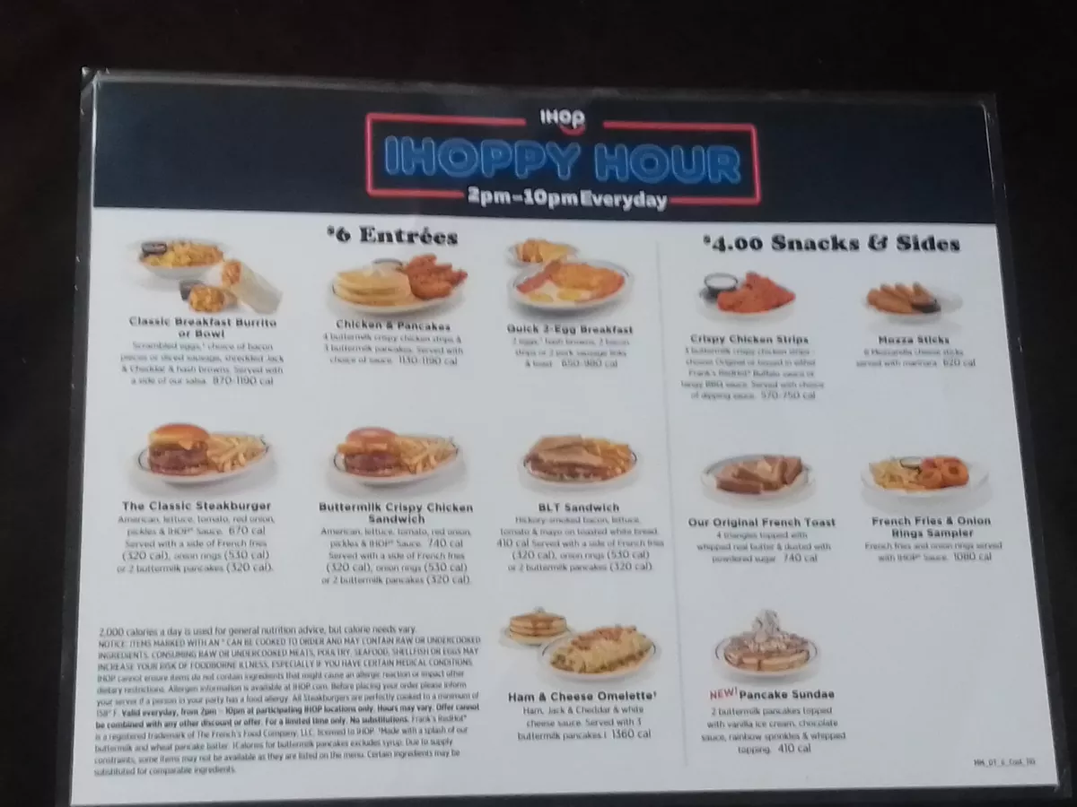 IHOP announces new afternoon and evening value menu for 'IHOPPY Hour' 