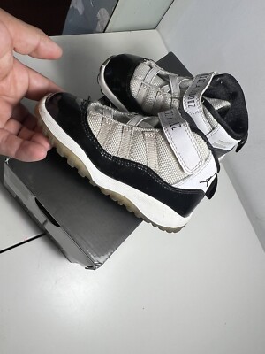 Nike Air Jordan 11 Retro Concord Black, Silver, White Baby Boy Sz