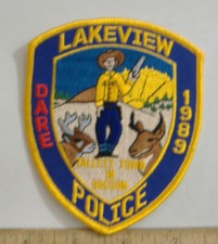 LAKEVIEW D.A.R.E.  OREGON   POLICE FABRIC PATCH