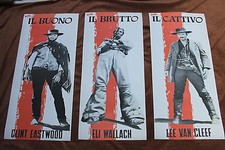 IL BUONO IL BRUTTO IL CATTIVO LOT OF 3 DAY BILLS SERGIO LEONE EASTWOOD WALLACH