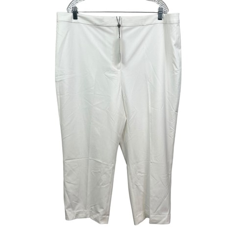 Talbots Womens Heritage Pants Stretch Straight Leg Lined High Rise White Size 20