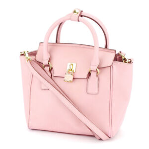 Samantha Vega 3way Shoulder Bag Cadena Charm Pink Leather Auth Used D76 Ebay