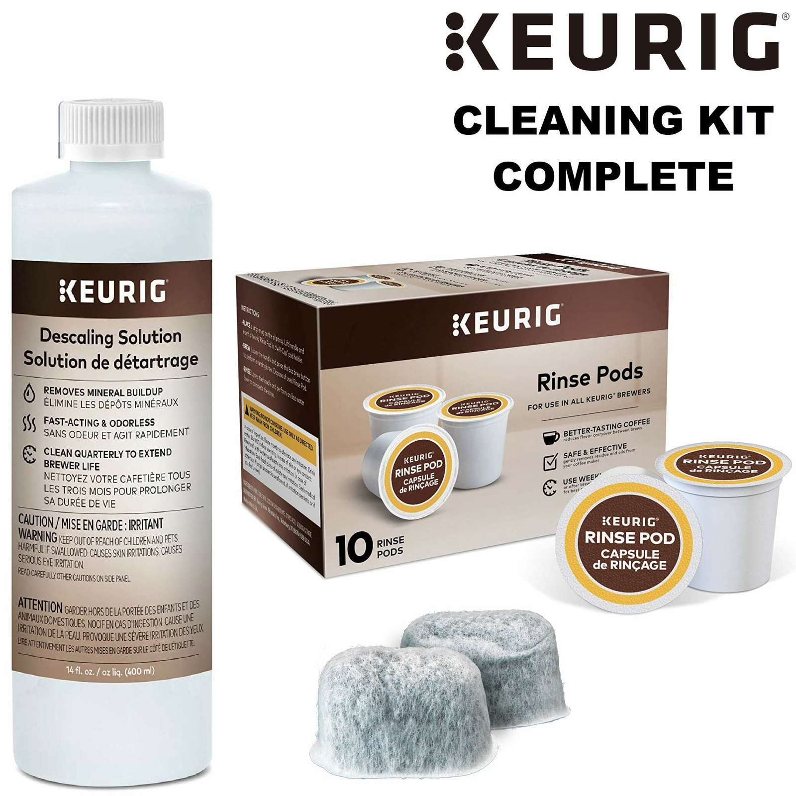 Keurig Descaling and Maintenance Kit Descaling Solution 10 Rinse Pods 2 Filters eBay