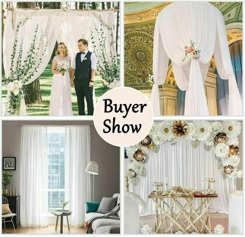 10ftx20ft Ice Silk Cloth Wedding Party Backdrop Curtain Drapes White Background - Picture 5 of 15