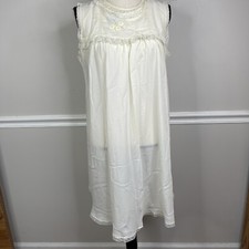 Vintage Corhan Noumair Nightgown Lace hand Embroidered Vintage Lingerie M flaws