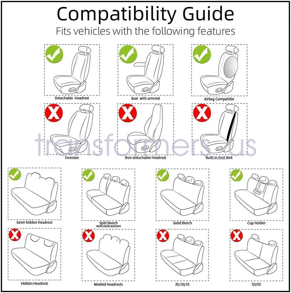 Juego completo de funda de asiento de coche para Subaru cojín de asiento delantero y trasero protector de cuero Foto 4 de 4