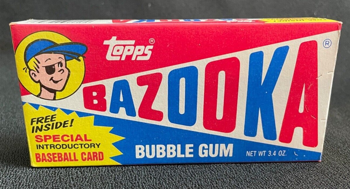 VTG Topps Bazooka Bubble Gum 3.4oz Box w/ Introductory