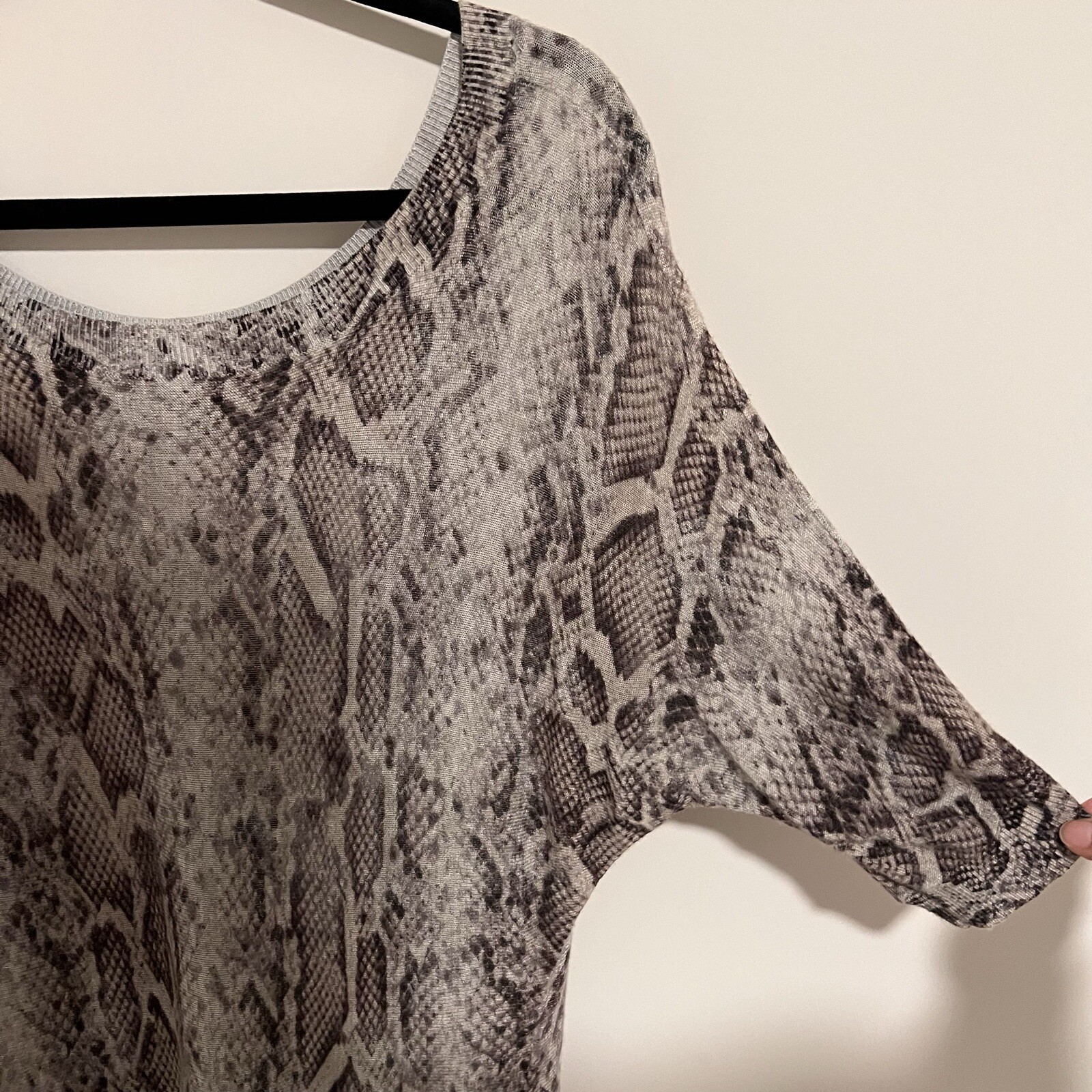 Express Shirt Womens Small Brown Python Print - image 3