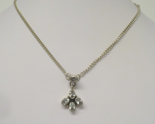Estate White Tourmaline Sterling Necklace, Pendant, Earrings, LOVELY - Picture 9 of 11