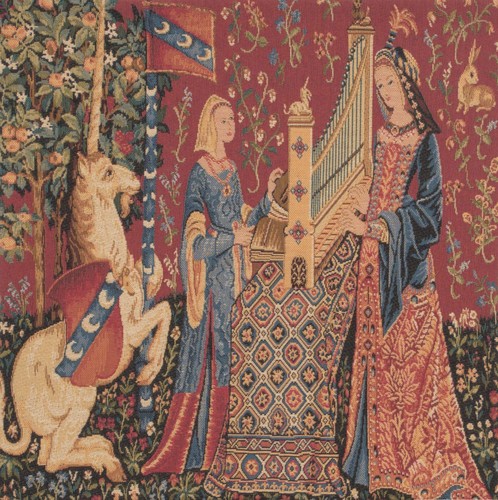 Medieval Hearing Lady Unicorn European Cushion Cover Home Decor Pillow 18x18 in - Picture 9 of 12