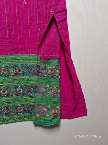 Tunica donna indiana multicolore paillettes ricamate abbigliamento etnico taglia 40 - Foto 9 di 12
