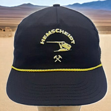 Vtg Hemscheidt Mining Black Gold Rope Strapback Made in USA Hat Cap