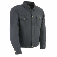 Milwaukee Leather 1623 Men's Black Flannel Biker Shirt with CE Approved Armor