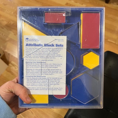 Learning Resources Attribute Blocks Desk Set (60 Pieces) NEW Sealed