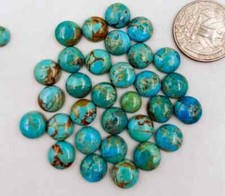  WHOLESALE BLUE MOHAVE TURQUOISE CABOCHON ROUND SHAPE LOOSE GEMSTONE