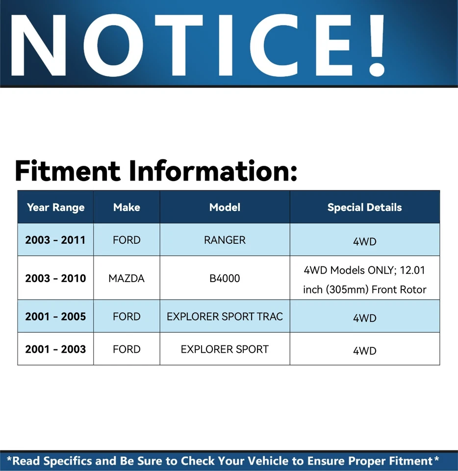 Kit de pastillas de freno delanteras 4x4 para Ford Ranger Explorer Sport Mazda B4000 Foto 2 de 4