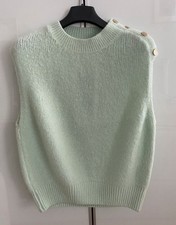 Made In Italy Pullunder Alpaka Wolle Mint Grün One Size - Neu