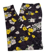LuLaRoe Leggings TC2 Tall Curvy 2 Floral PURPLE YELLOW Retro Vine Vintage Casual