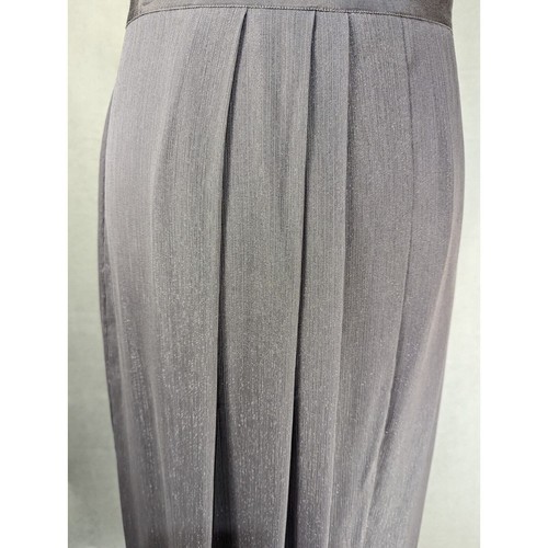 Reiss Manhattan Maxi Skirt Grey Size 14 Metallic Flowy Pleated Party Chiffon - Picture 2 of 13