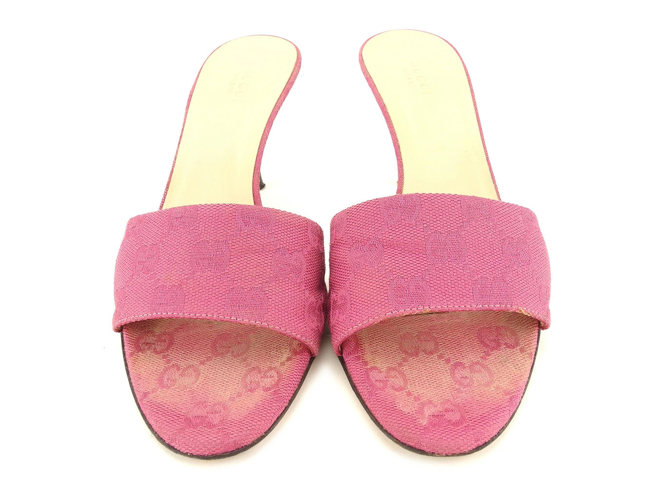 GUCCI Mule Brand Mule Mule Shoes Shoes Outlet Summer Pink Brown ♯37 Half C Sanda thumbnail 2