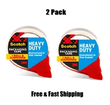 1.88 in. x 54.6 yds. Heavy Duty Shipping Packaging Tape with Dispenser 2 Pack