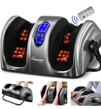TISSCARE Shiatsu Foot Massager Machine with Heat- Kneading for Pain Relief Gray.
