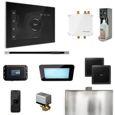 Mr Steam Bliss Steam Ctrl-Pkg w/iSteamX Ctrl-Linear Steamhead-Blk Brushed Nickl