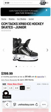 CCM Tacks XR 90 XR90 SKXR90 JR Ice Hockey Skates Size 1.5 Shoe 2.5
