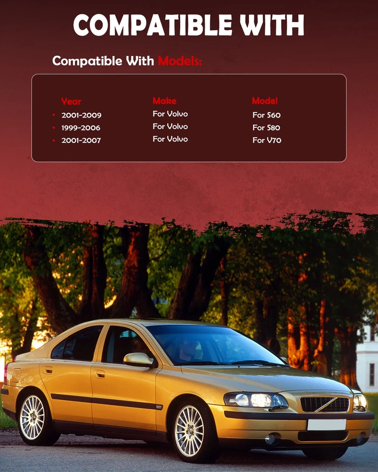 Pair Front Complete Strut & Coil Spring Assembly For 2001-2009 Volvo S60 S80 - Image 4 of 4