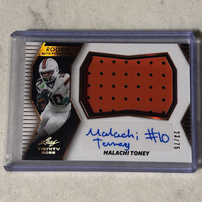 Leaf 2026 Trinity Malachi Toney Miami Hurricanes Rookie Auto Patch /75 RPA