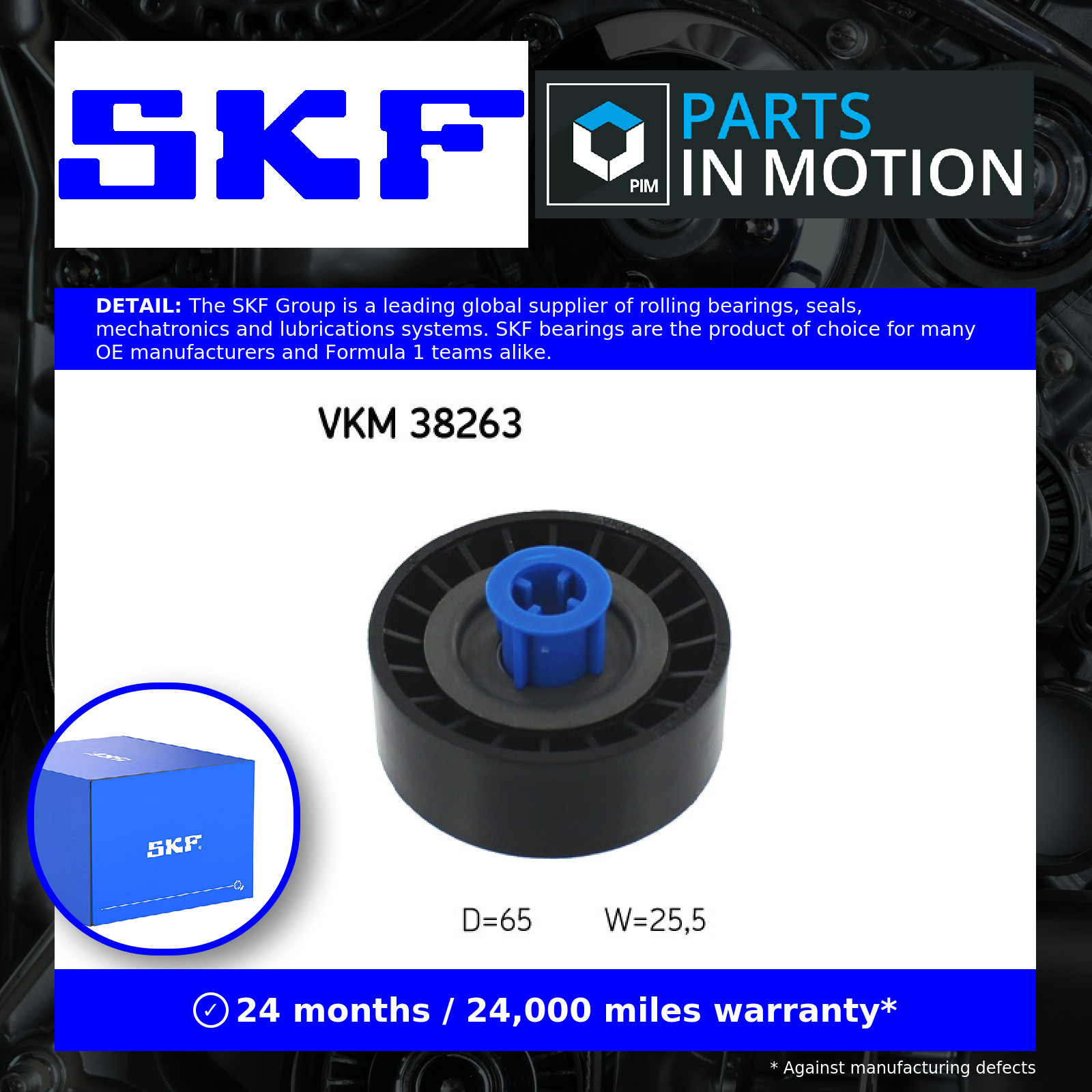 DEFLECTIONGUIDE PULLEY VRIBBED BELT VKM 38263 FOR MERCEDES-BENZ 6.2L 8cyl 6.0L - Image 6