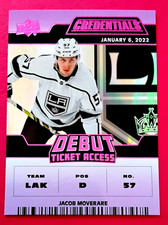 22022-23 JACOB MOVERARE 02/10 Debut Ticket Access LA Kings #155 Credentials