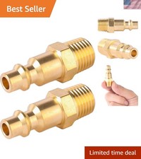 Rust-Proof Brass 1/4-Inch NPT Air Coupler & Plug Kit - Quick Connect Accessory