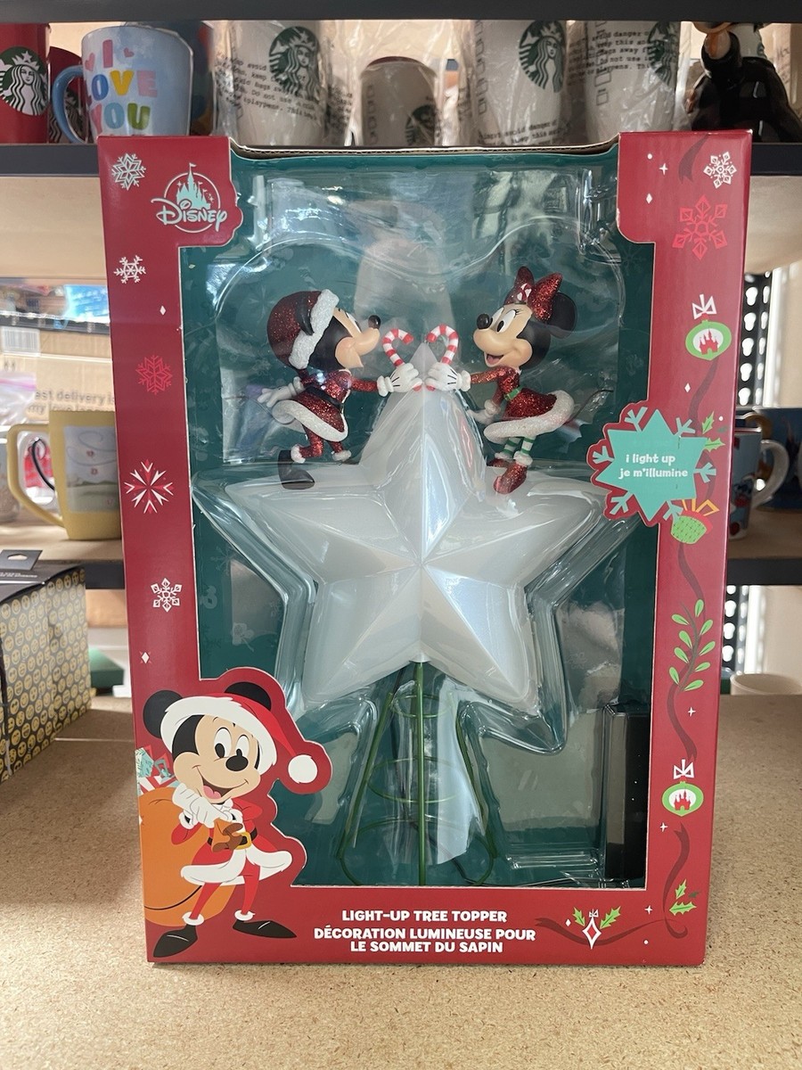Rare Disney 2020 Santa Mickey and Minnie Mouse Light-Up Christmas