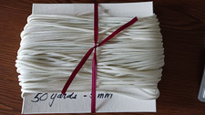5mm white braided polyester cording - 50 yards