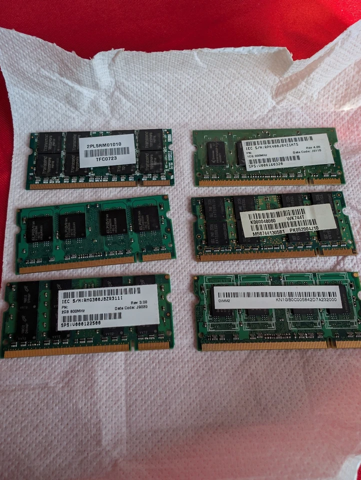 bundle 7GB ddr2 RAM, 5x1GB, and 1x 2GB, laptop, notebook, please read detsils - Image 2 of 4