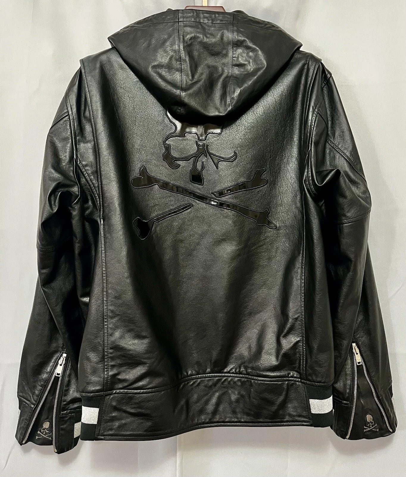Rare Mastermind Japan MMJ Lambskin Leather Hoodie Size-XL Made in Japan π―π΅ - product detail image 1