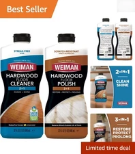 Luxury Hardwood Floor Cleaner & Polish Restorer Combo - 2 Pack, Safe & Effective