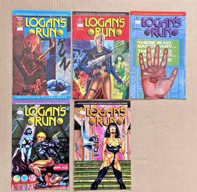 LOGANS RUN #1-5 . ADVENTURE COMICS. NOLAN. 1990. FANTASY. MOVIE.