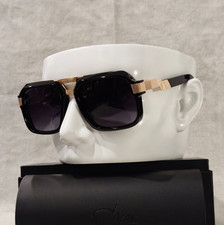 Cazal LEGENDS Sunglasses Black Gold Frame Dark Lens Unisex Eyewear Free Case