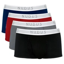 NUDUS Men's Low Rise Trunks - Gift Box of 4 - Lightweight and Comfortable