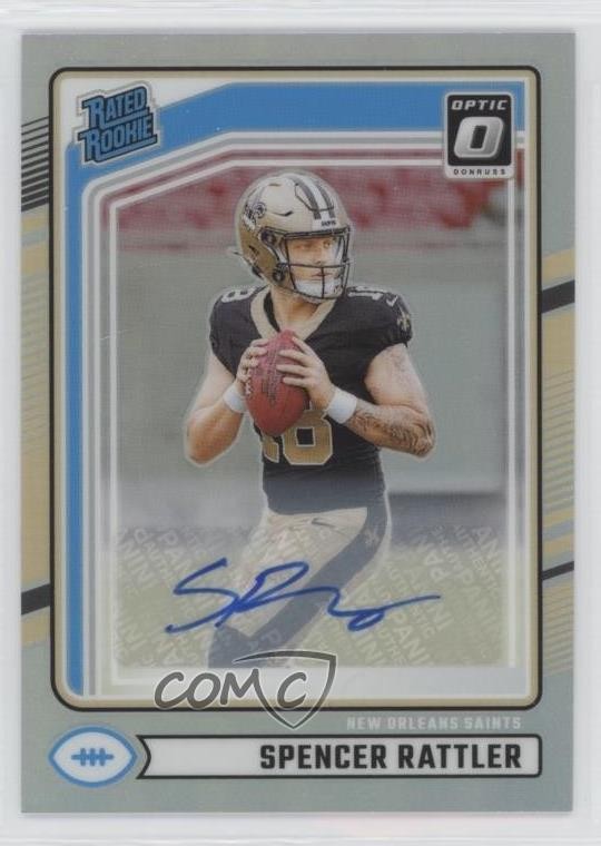 2024 Panini Donruss Rated Optic Preview Spencer Rattler #359 Rookie Auto RC