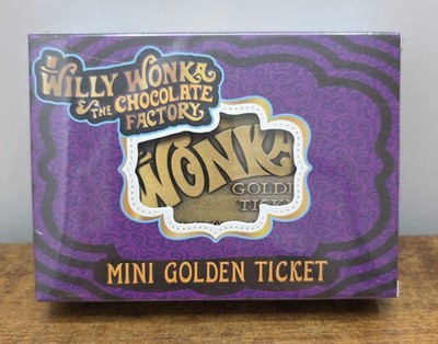 Willy Wonka & The Chocolate Factory Mini Golden Ticket geprägter Metallbarren Neu
