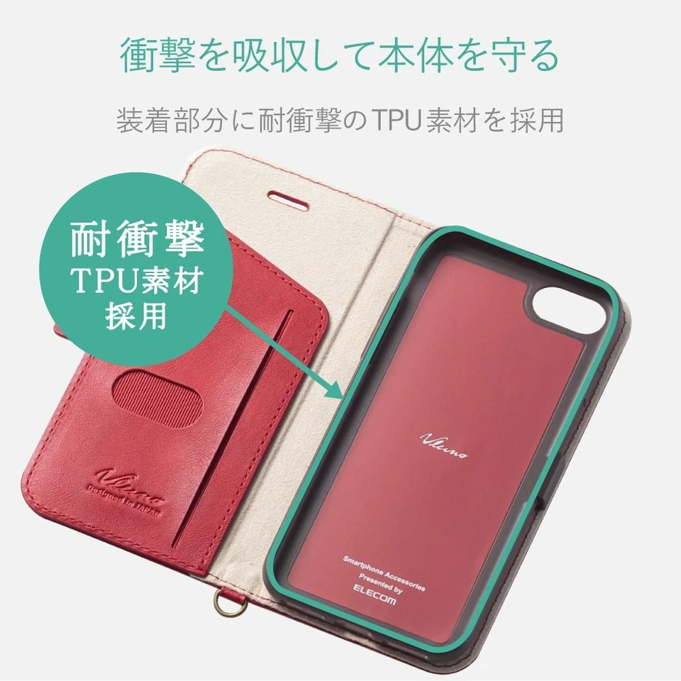 Funda iPhone 8 Tipo Notebook Cuero Imán Lateral con Función de Soporte Tarjeta IC Comp Foto 3 de 4