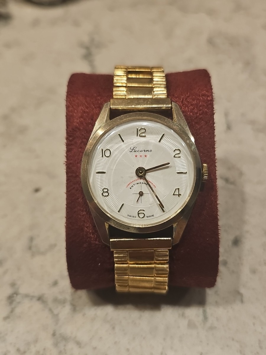 Vintage Lucerne Antimagnetic Unbreakable Mainspring Swiss Watch